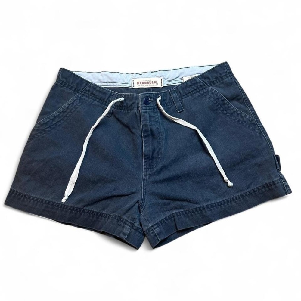 Vintage Y2K Hydraulic navy blue spring summer womens shorts‎ size 9/10